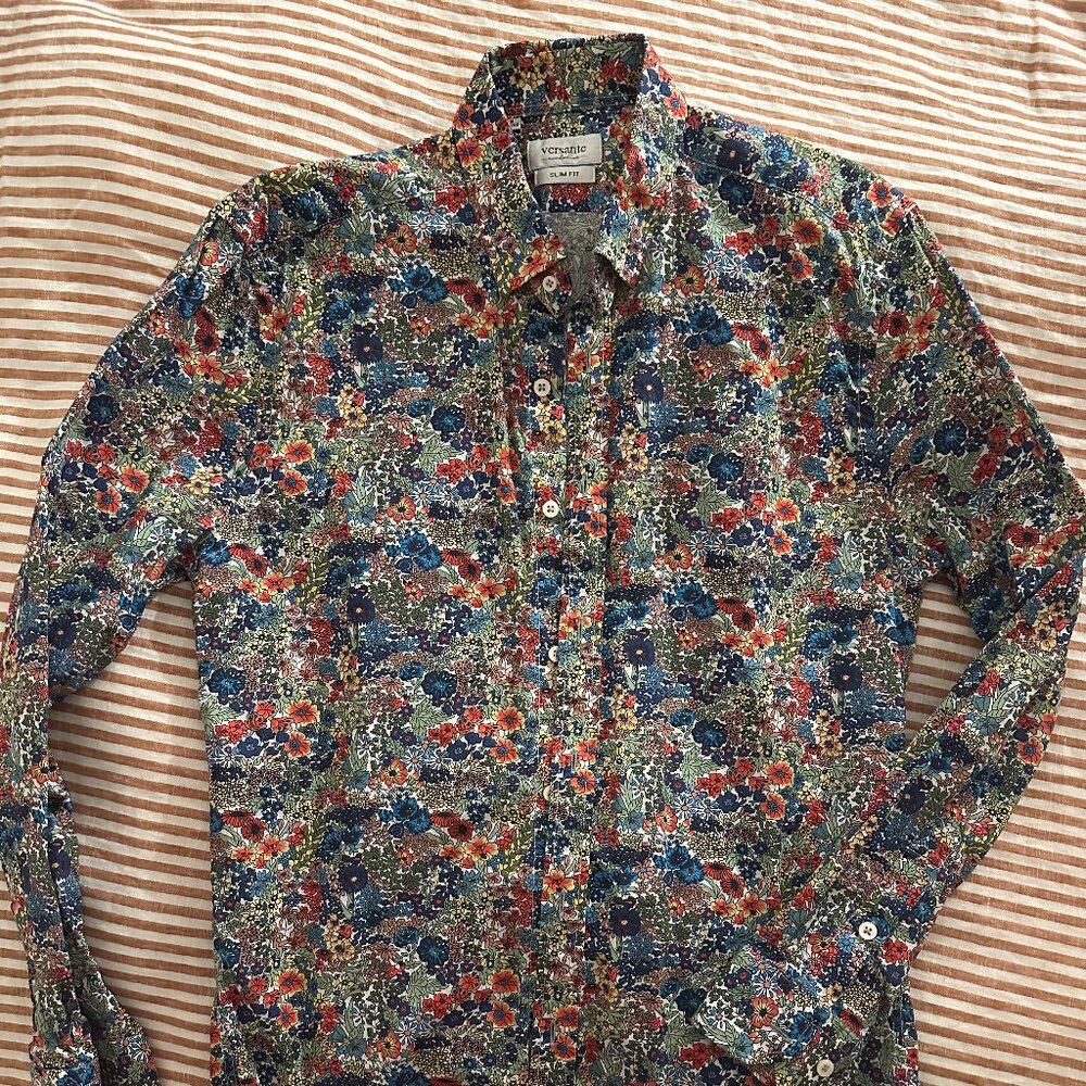 Mens' Floral Print Dress Shirt